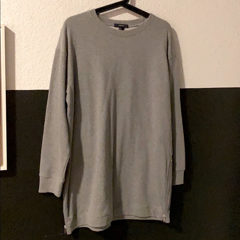 Oversized Sweater Dress with Zippers